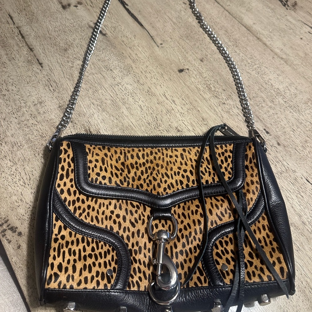 Rebecca Minkoff mohair cheetah handbag crossbody